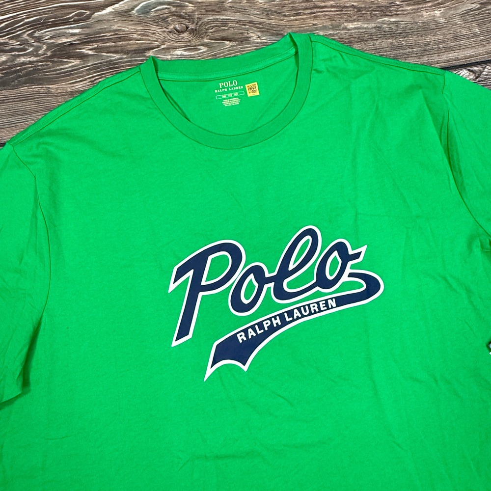 Polo Ralph Lauren Mens Big & Tall Size 3XB Green Script Graphic Logo T-Shirt New